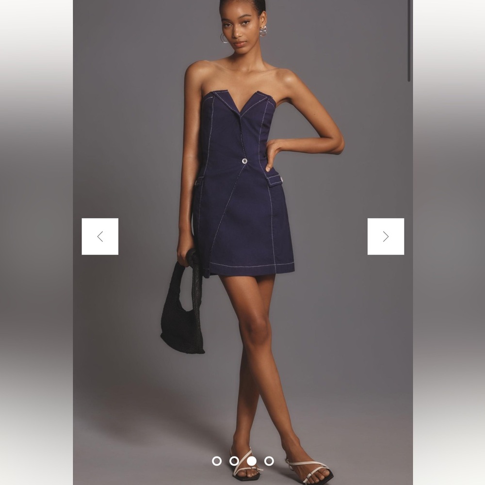 Festival Ready - Maeve Purple Asymmetrical Linen Blend Mini Dress / US 8
